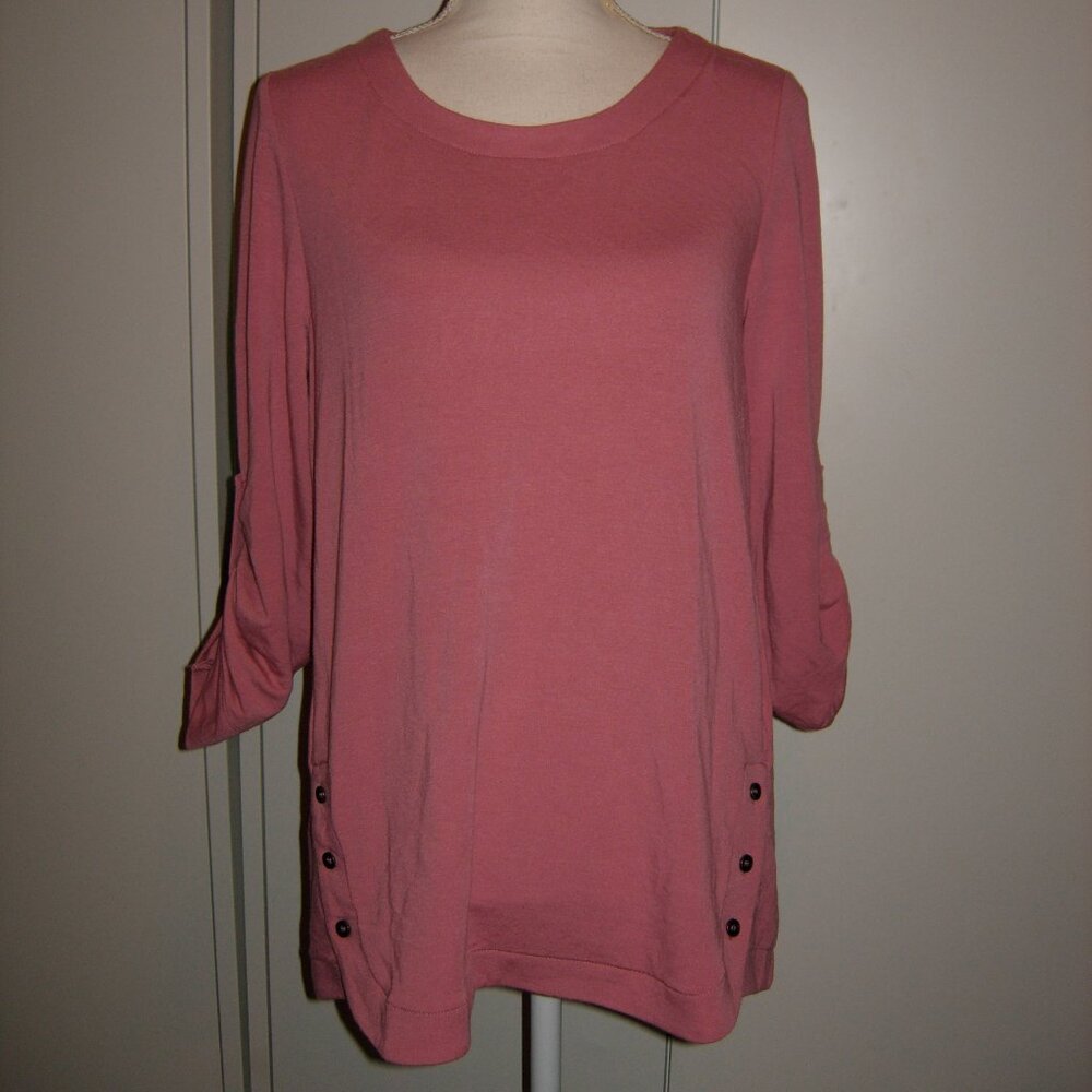 Cupio Pink Tabbed Sleeved Top M